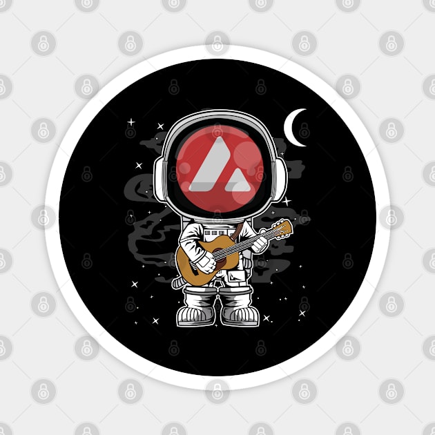 Astronaut Guitar Avalanche AVAX Coin To The Moon Crypto Token Cryptocurrency Blockchain Wallet Birthday Gift For Men Women Kids Magnet by Thingking About